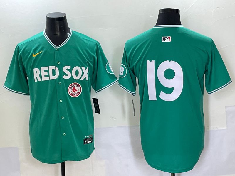 Men 2025 Boston Red Sox 19 No Name Dark Green Joint Name Nike MLB Jersey style 10